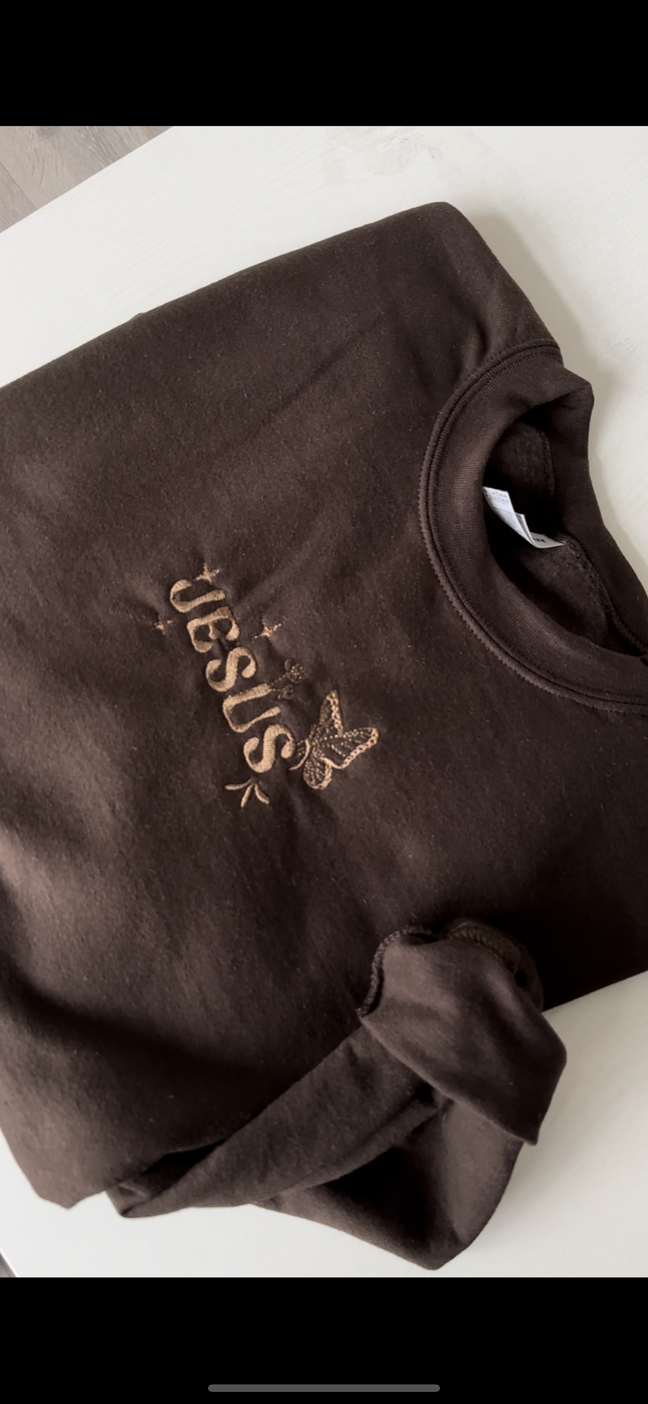 Embroidered mono chrome Jesus sweater