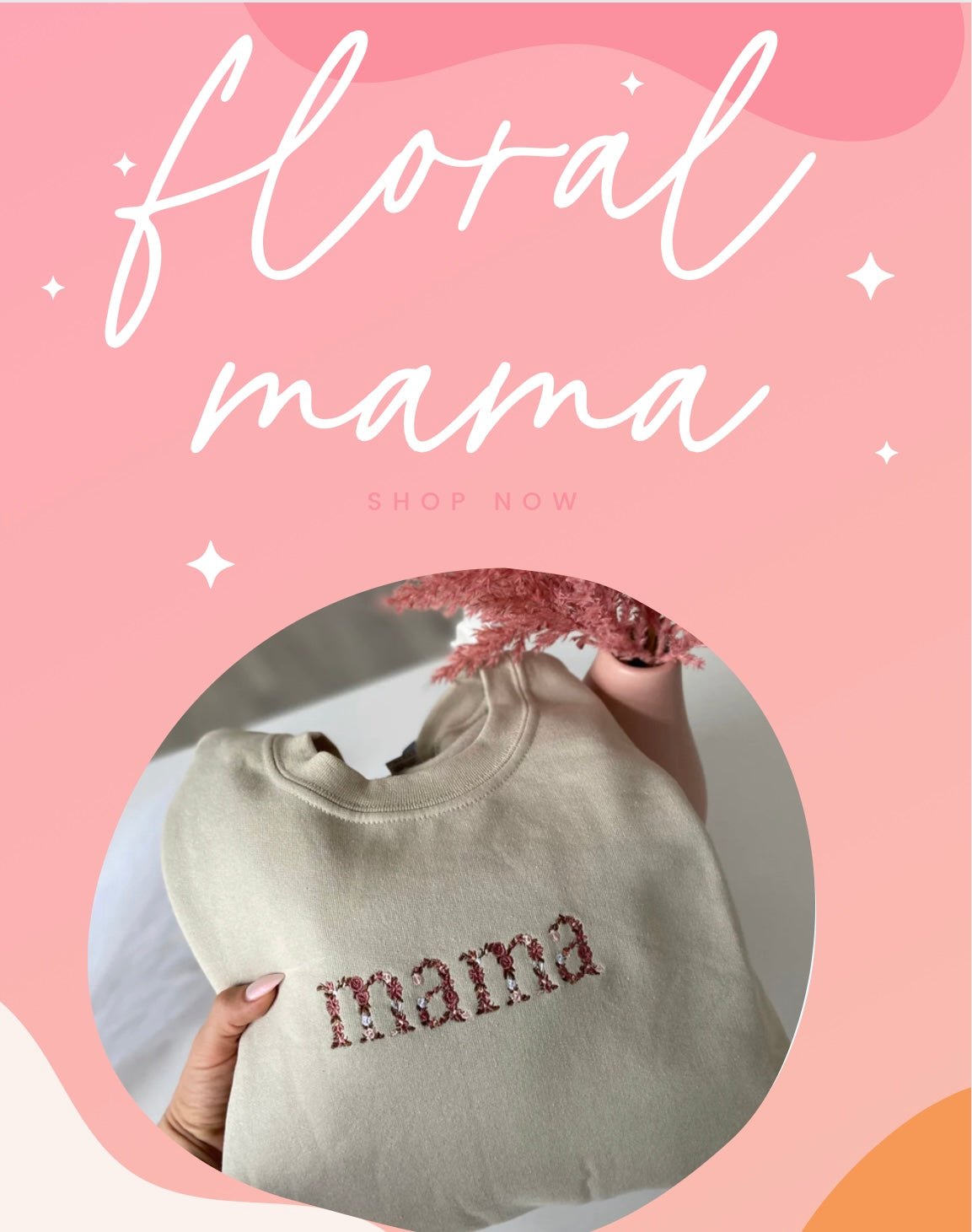 Embroidered Floral Mama Sweater🤍