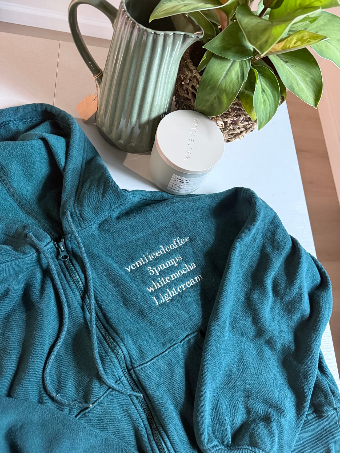 Coffee Order Zip Up Sweater🤍