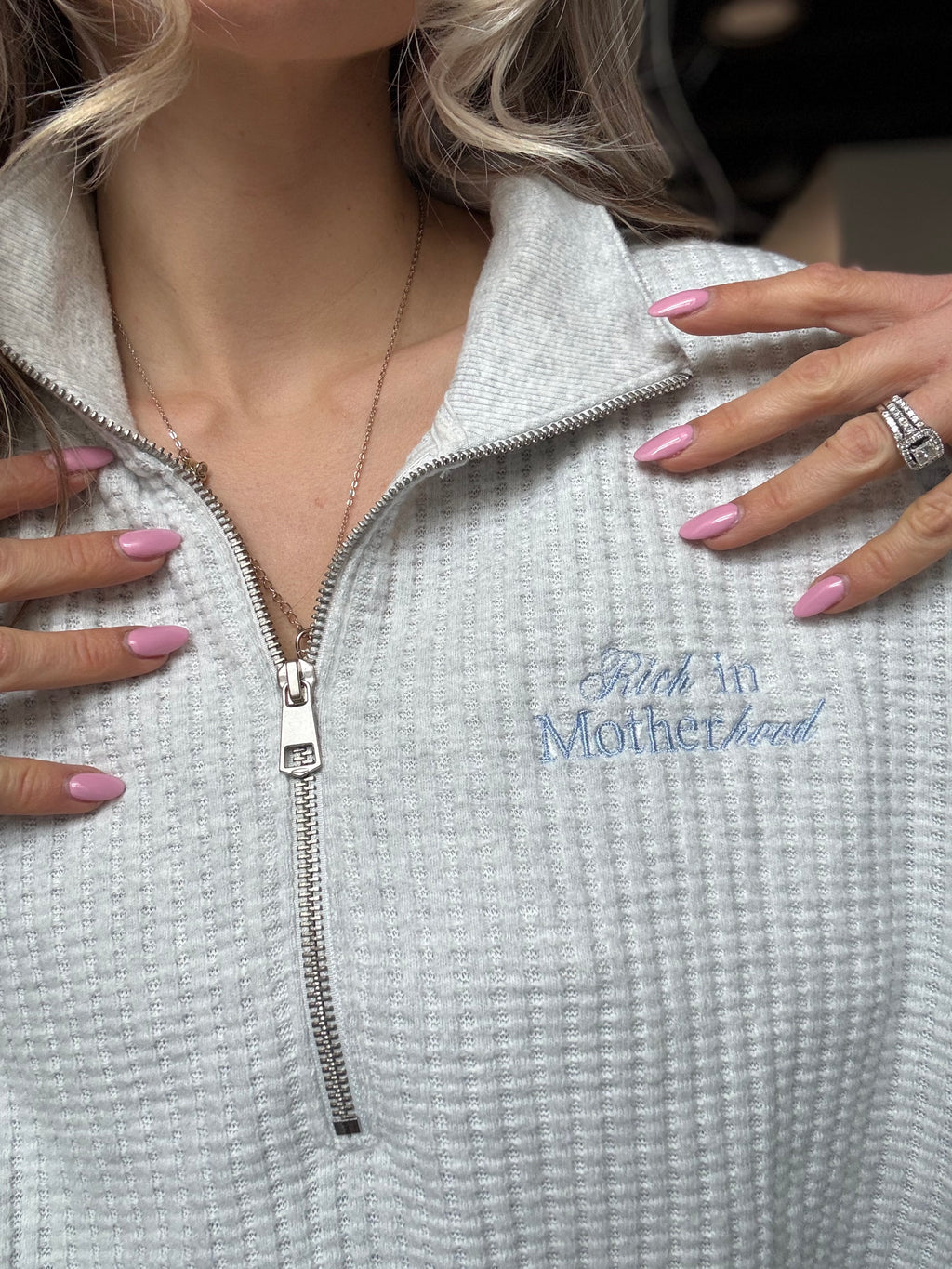 Rich in Motherhood embroidered Waffle 🪡