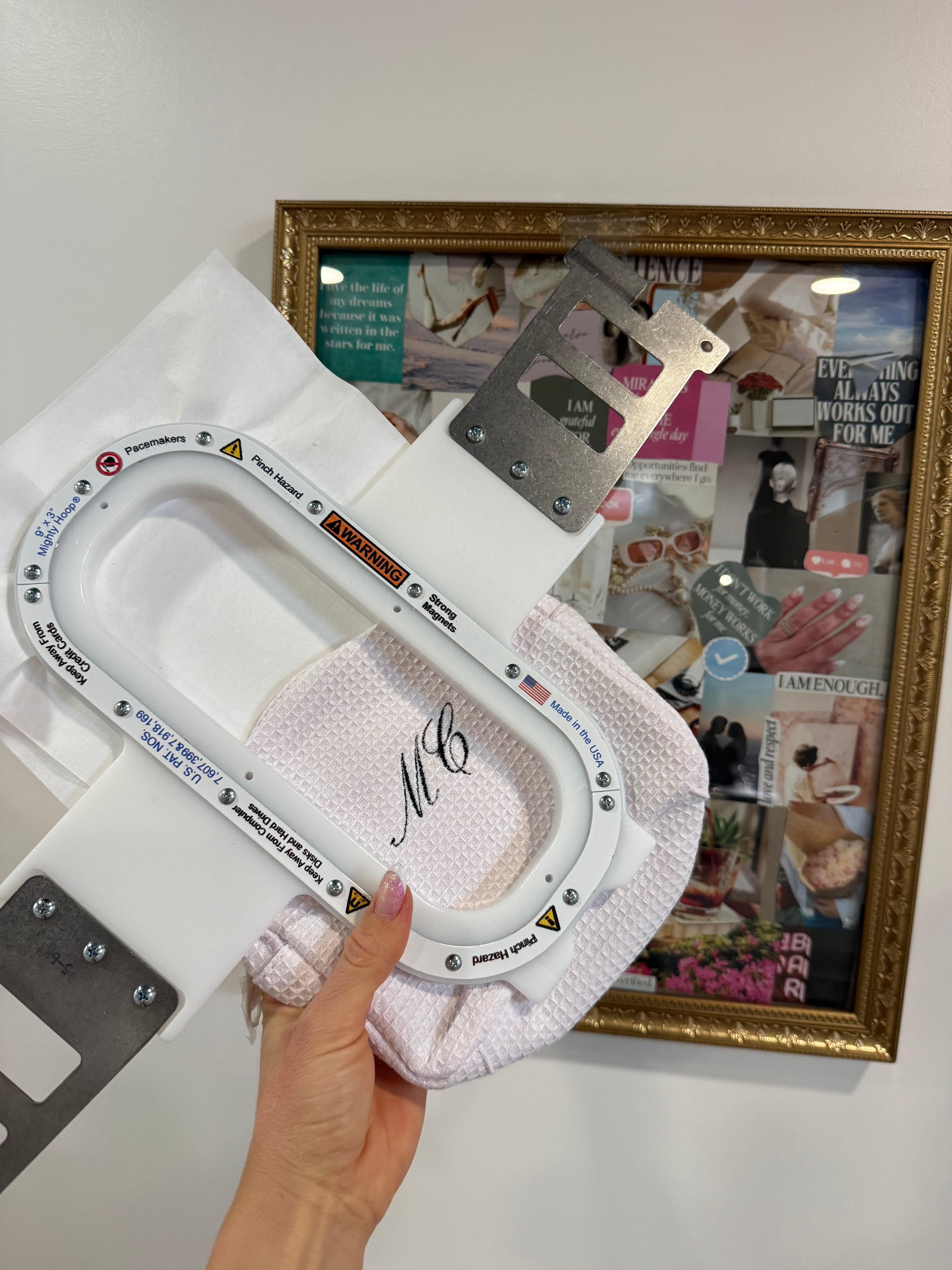 Monogramed Waffle Pouch