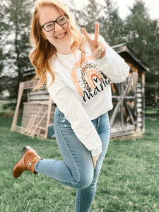 Boho Rainbow Mama sweater🌈